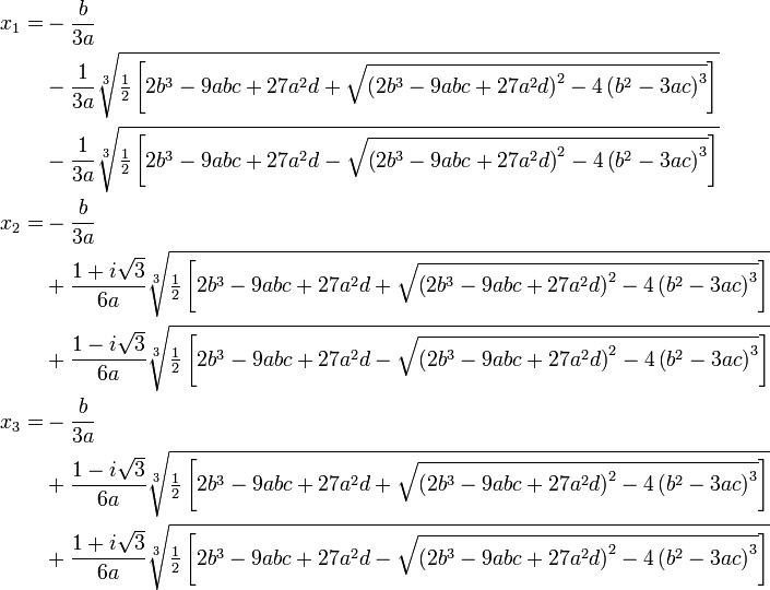 The cubic equations, degree-3 analogues of the quadratic equation