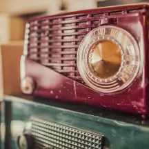 Thumbnail: a colorful old vintage radio